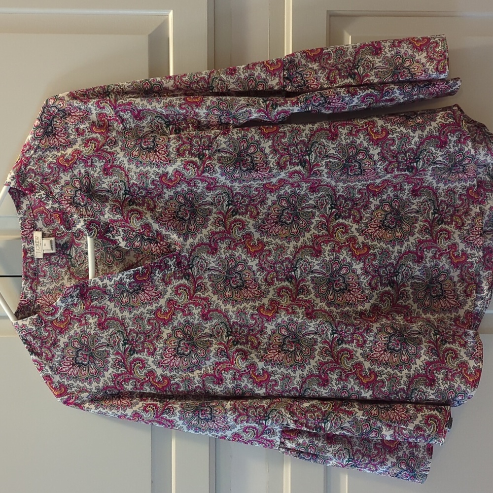 JCrew Paisley Bell Sleeve Top